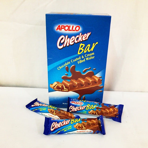 Apollo Checker Bar Cream Filled Wafer 25g X 24PACKS HALAL (LOCAL RREADY STOCKS)