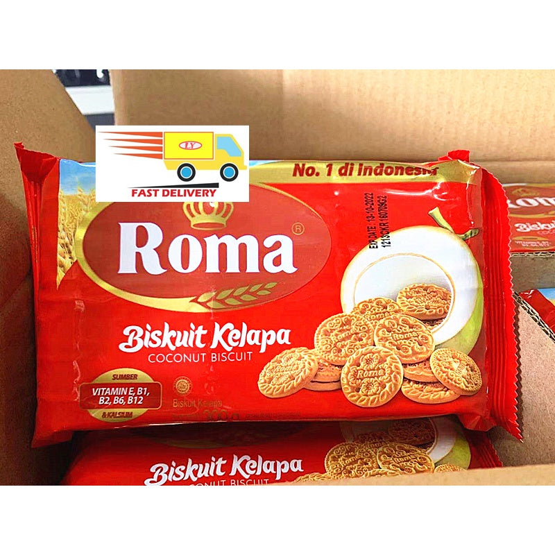 ROMA KELAPA 1 CARTON = 300G X 24PKT HALAL BISKUT PEMBORONG HARGA BORONG