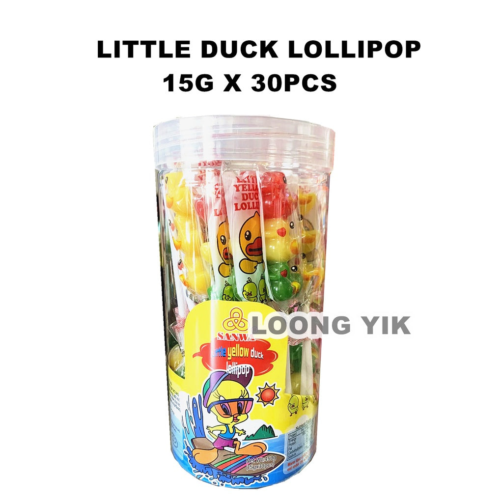 PONY/LITTLE DUCK/ICE CREAM/ORANGE LOLLIPOP 15G X 30PCS CANDY