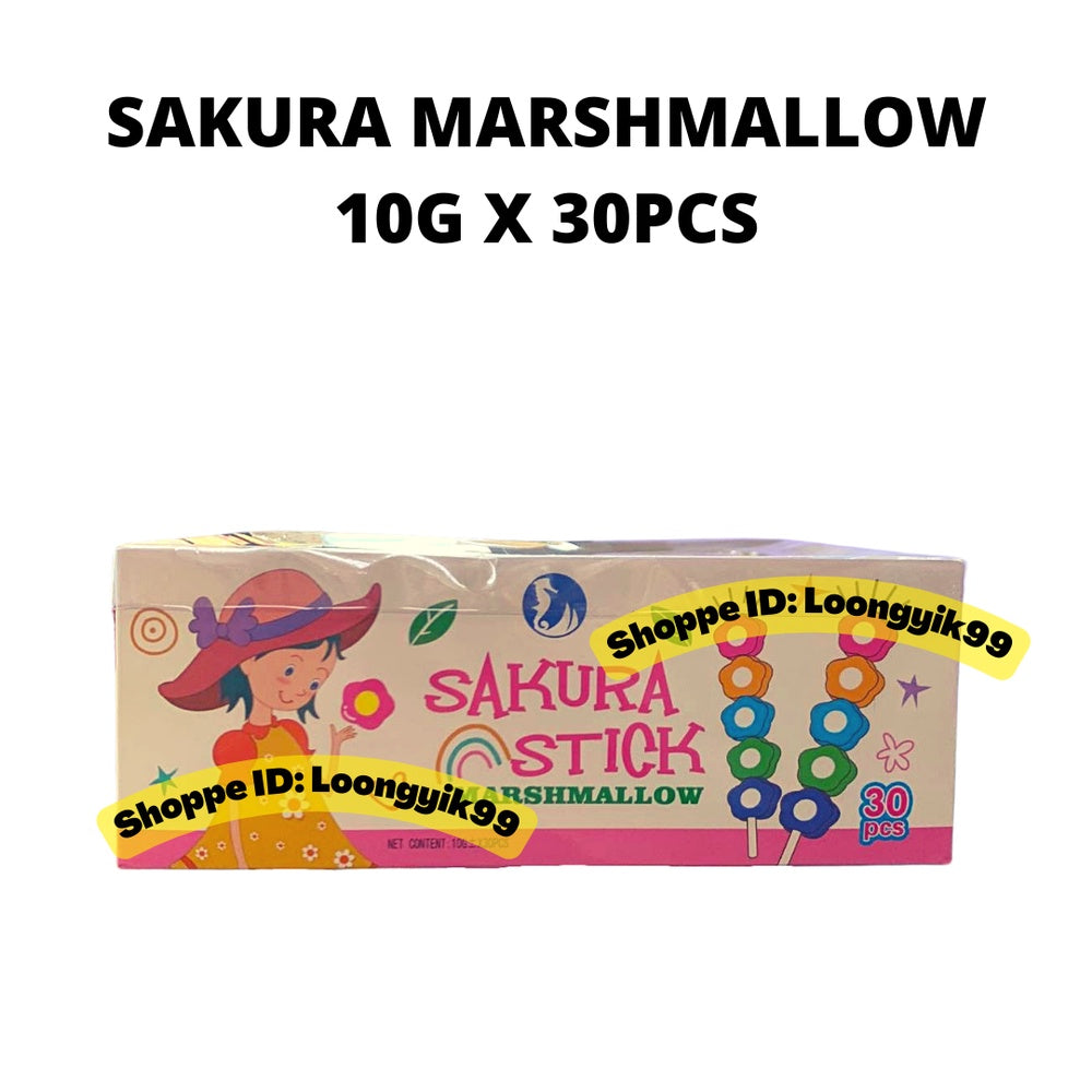 SAKURA STICK MARSHMALLOW 10G X 30PCS HALAL FLOWER