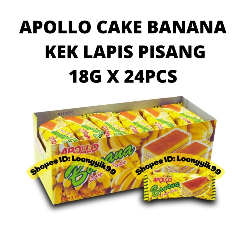 APOLLO CAKE BANANA 18G X 24PCS KEK LAPIS PISANG