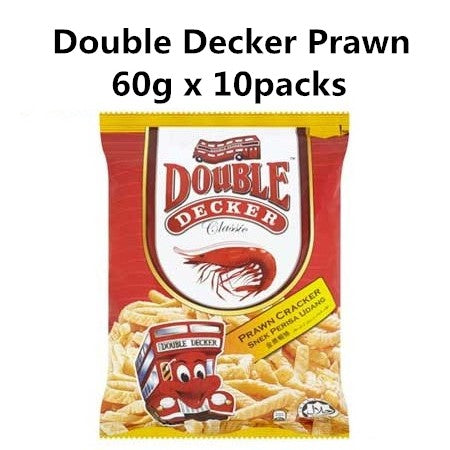 Double Decker Snack Keropok 60g x 10packs Prawn Chicken Cheese Spicy