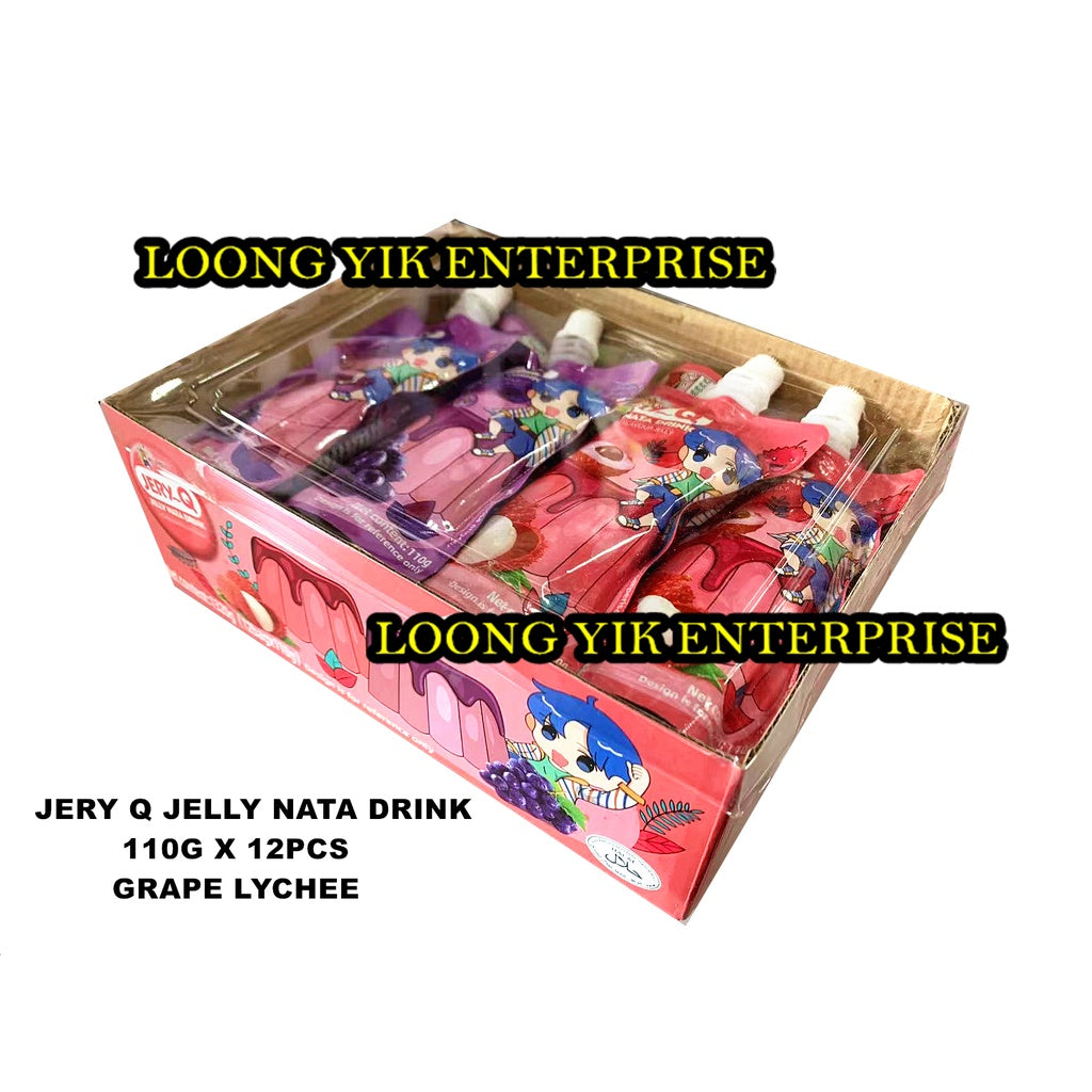 JERY Q JELLY NATA DRINK 110G X 12PCS GRAPE LYCHEE