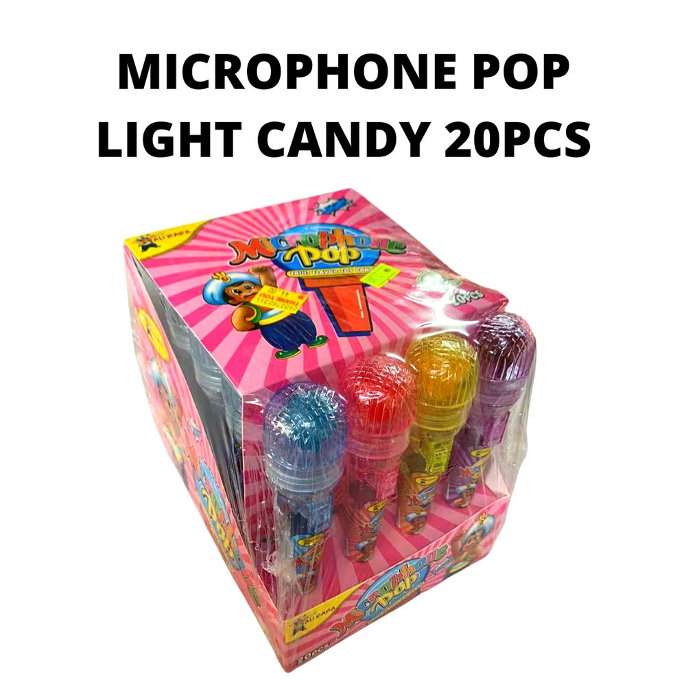 MICROPHONE POP FRUIT FLAVOR LIGHT CANDY 20PCS HALAL