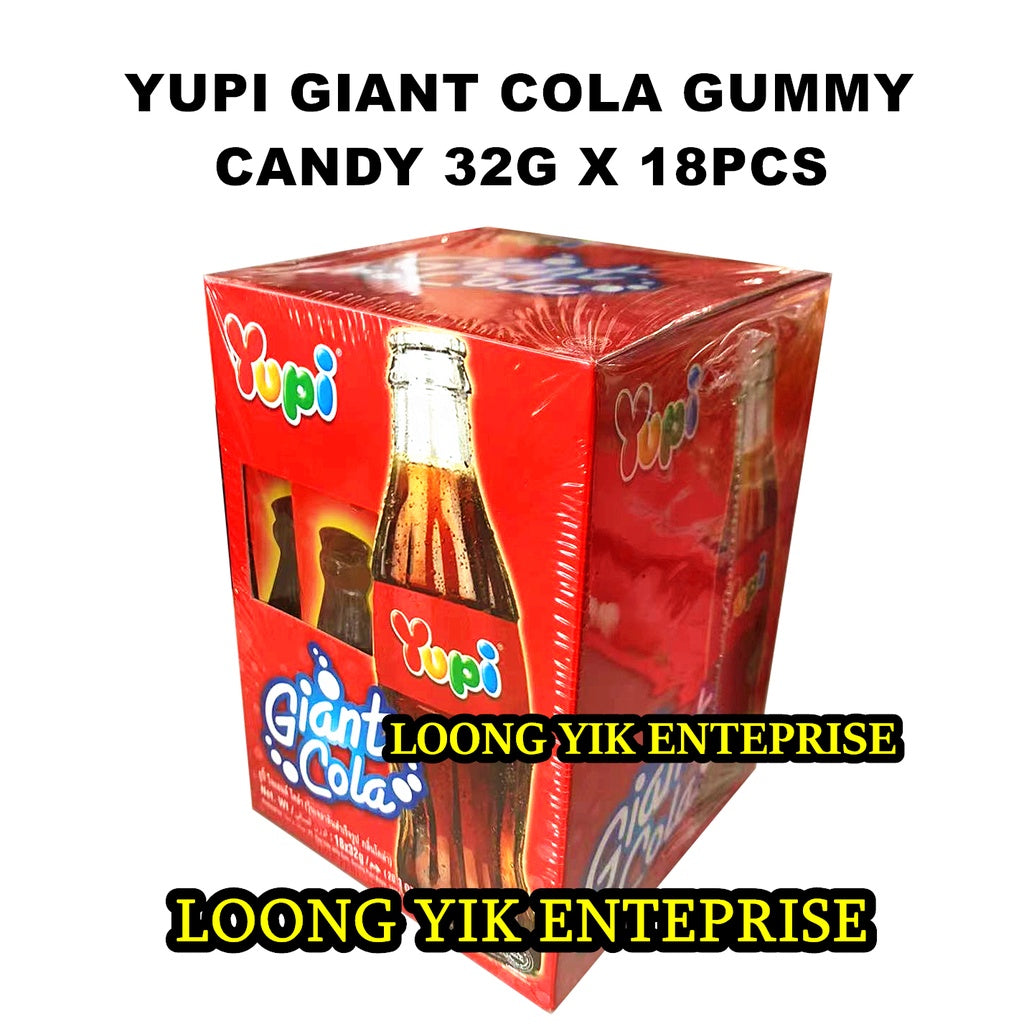 YUPI GIANT COLA SODA GUMMY CANDY 32G X 18PCS