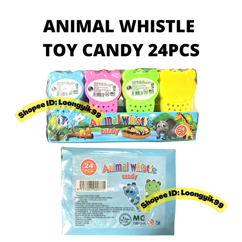 ANIMAL WHISTLE CANDY 24PCS