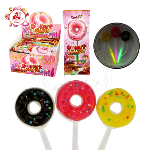 DOUGHNUT LIGHT LOLLIPOP CANDY 30PCS