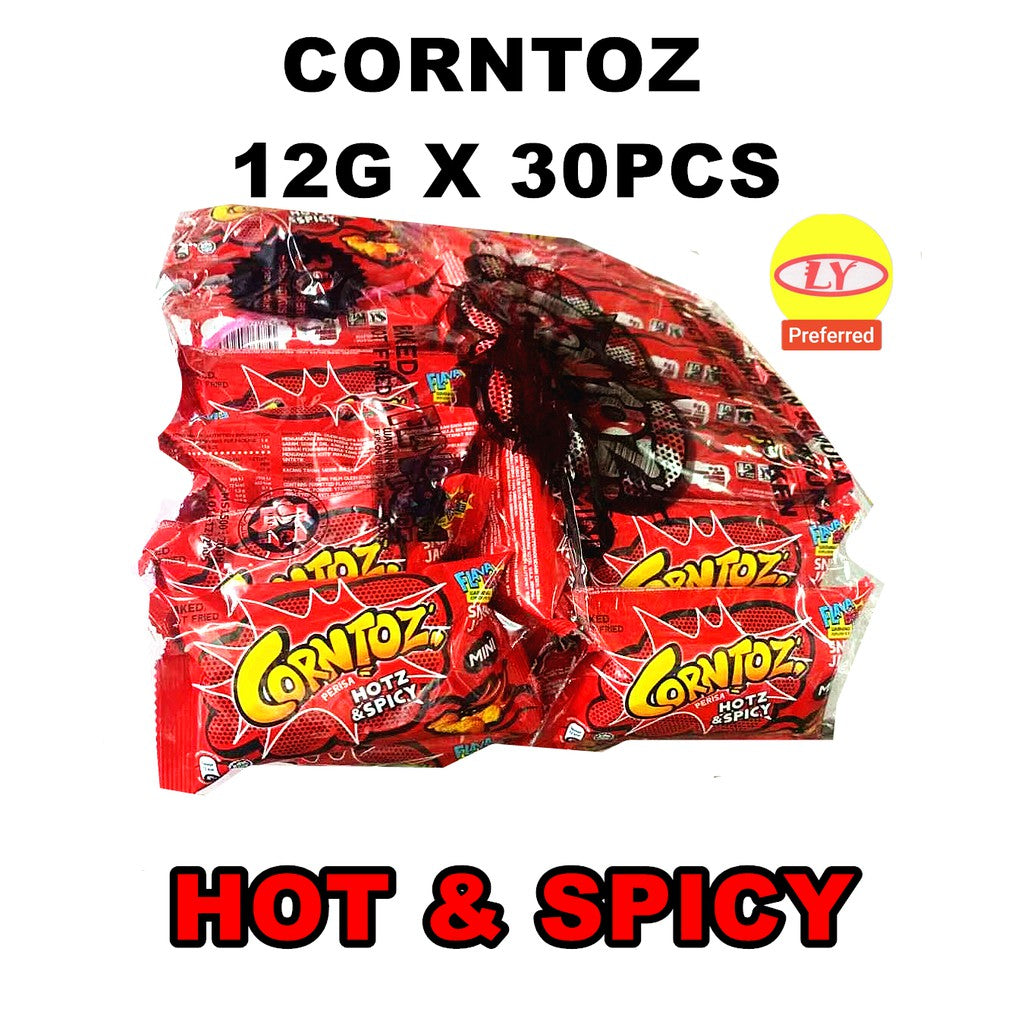 CORNTOZ KECIL 12G X 30PCS / BBQ / HOT & SPICY / CHILI CHEEZ