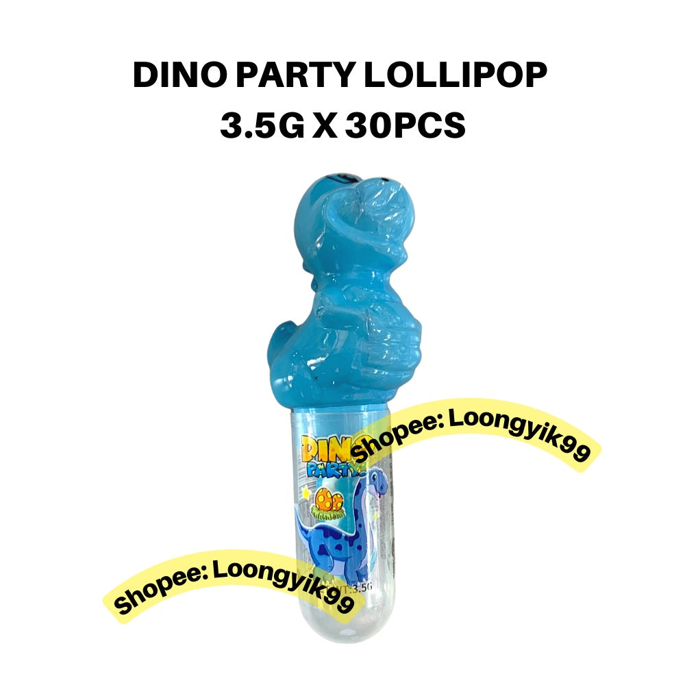 DINO PARTY LOLLIPOP 3.5G X 30PCS FRUITY FLAVOR HALAL