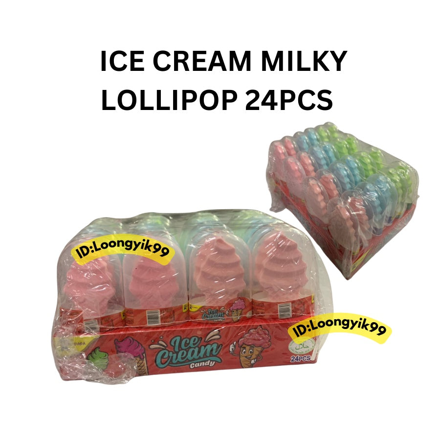 ICE CREAM MILKY LOLLIPOP 24PCS