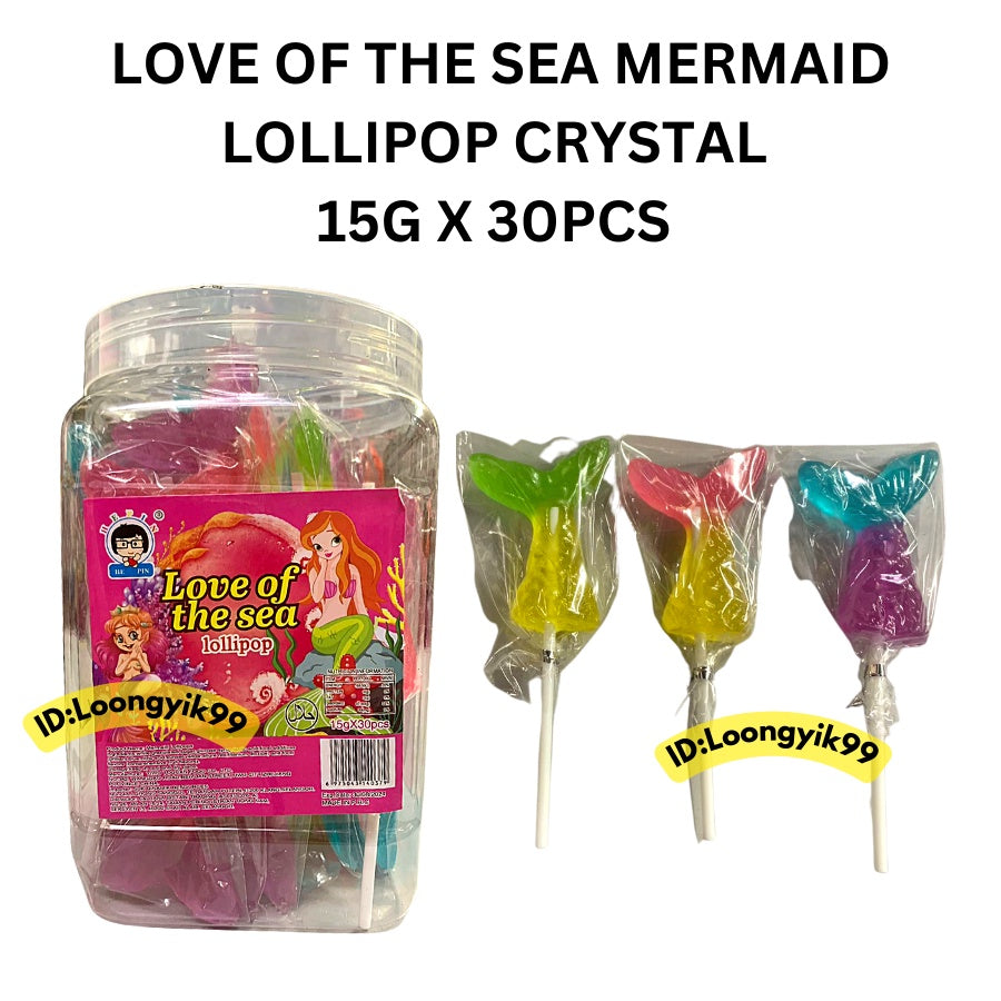 LOVE OF THE SEA MERMAID LOLLIPOP CRYSTAL 15G X 30PCS