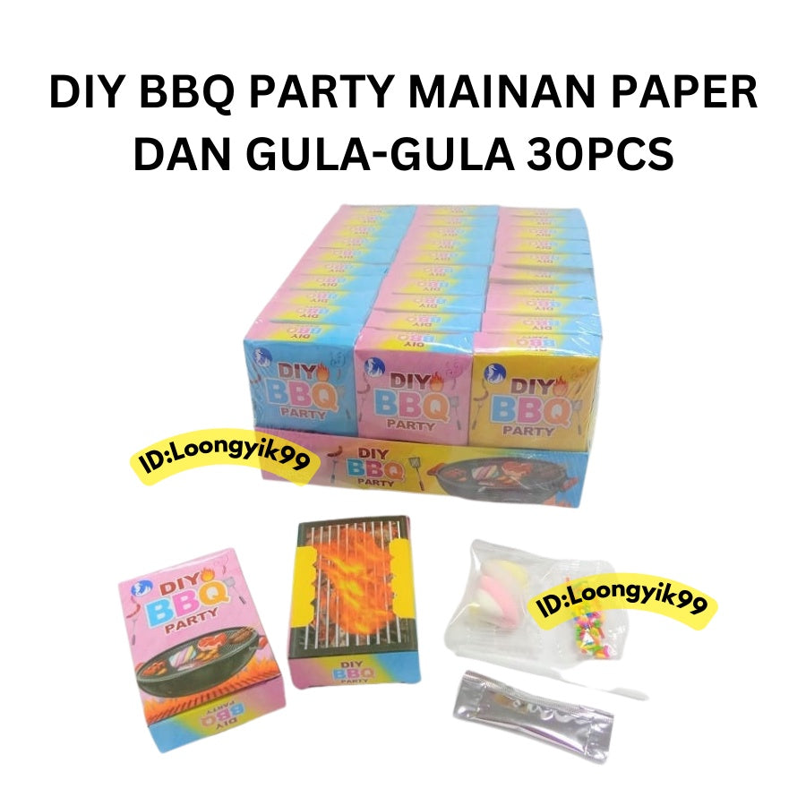 DIY BBQ PARTY MAINAN PAPER DAN GULA-GULA 30PCS