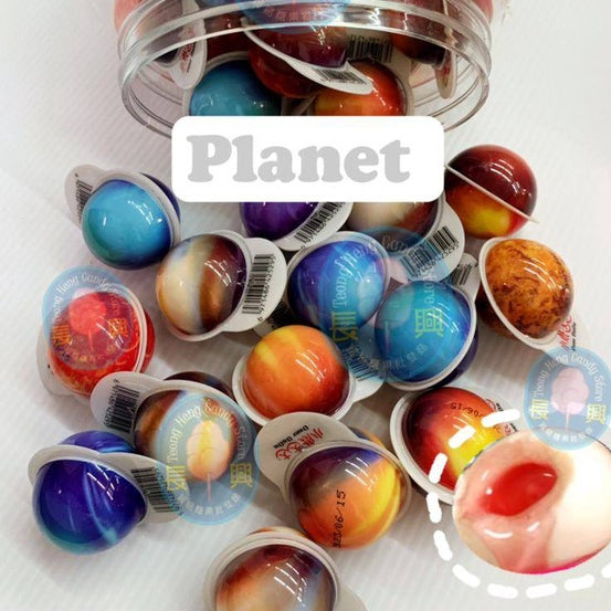 🔥20PCS🔥 SIZE BESAR Halal Mix Planet Gummy Jelly Ball Soft Candy Sour Gula Gula Viral Earth Strawberry Eyeball Squid Game