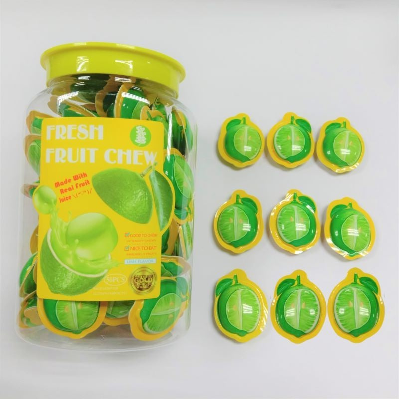 *Ready Stock* 50pcs Candy Fresh Fruit Chew Flavour Mango / Strawberry /Lime (±8g x 50Pcs)