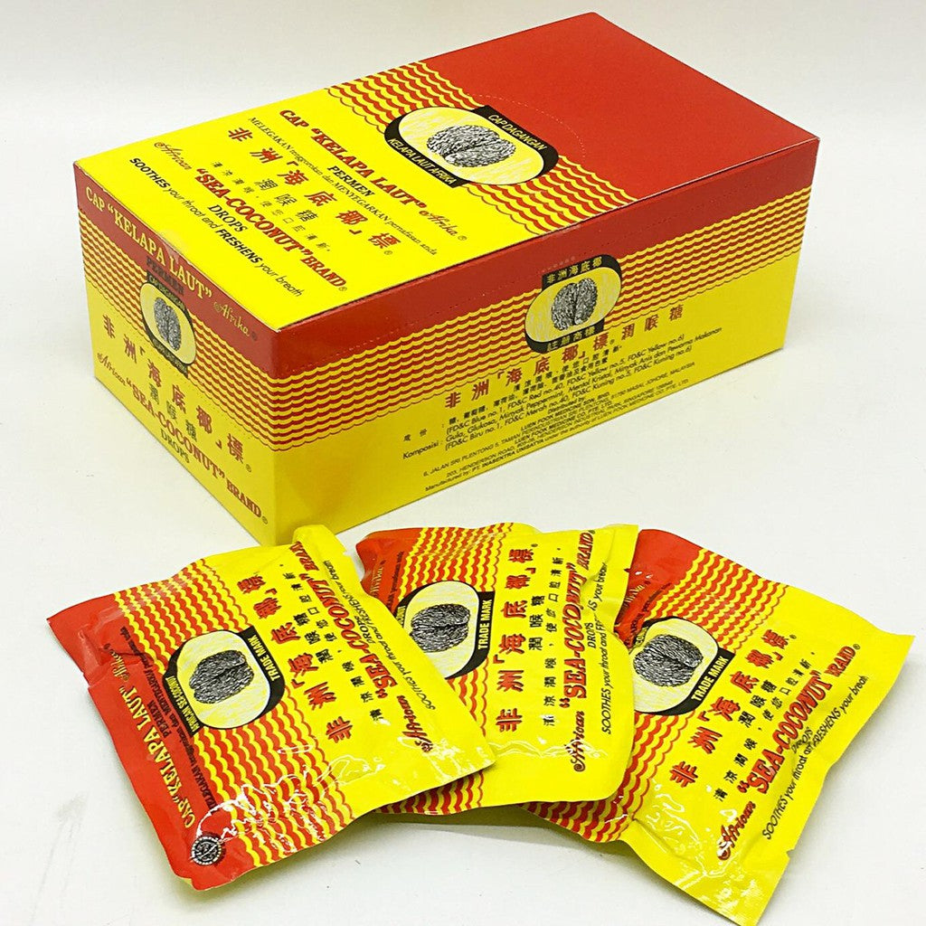 CAP KELAPA LAUT AFRIKA SEA COCONUT BRAND DROPS CANDY 15PACKS X 15G