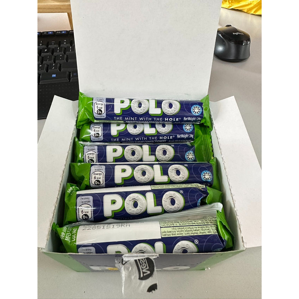 POLO PRESSED SUGAR PEPPERMINT FLAVOUR CANDY 24G X 24UNITS