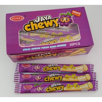 Jaya Chewy Candy /Gula Kunyah Grape / Strawberry (HALAL) 1Box 30pcs