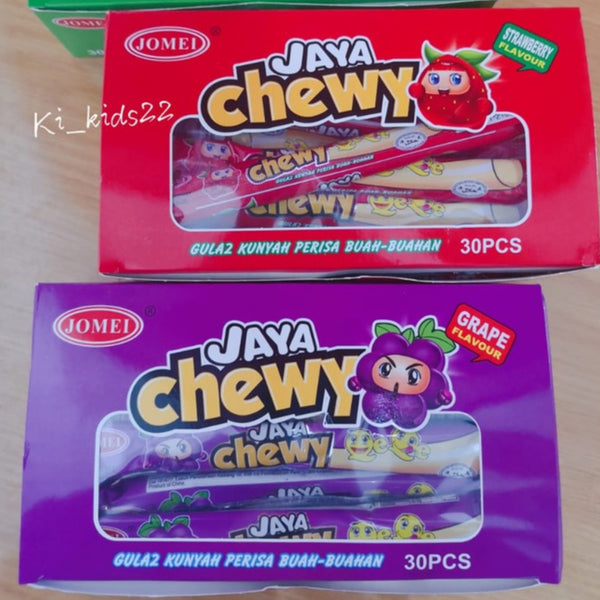 Jaya Chewy Candy /Gula Kunyah Grape / Strawberry (HALAL) 1Box 30pcs