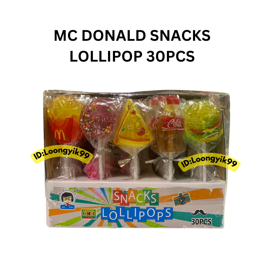 MC DONALD SNACKS LOLLIPOP 30PCS