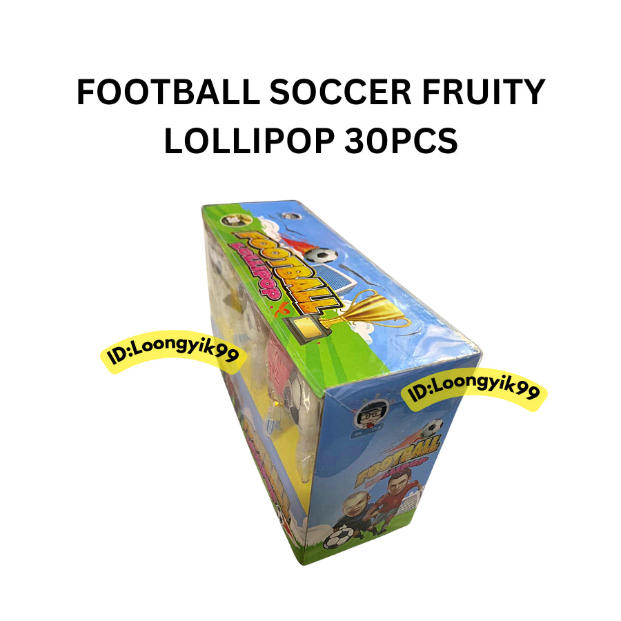 FOOTBALL SOCCER FRUITY LOLLIPOP 30PCS