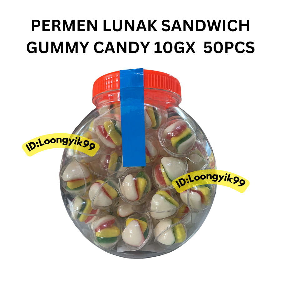 PERMEN LUNAK SANDWICH GUMMY CANDY 10GX50PCS