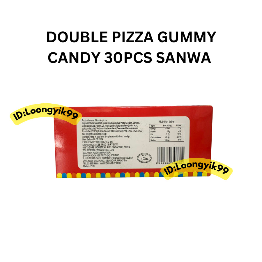 DOUBLE PIZZA GUMMY CANDY 30PCS SANWA