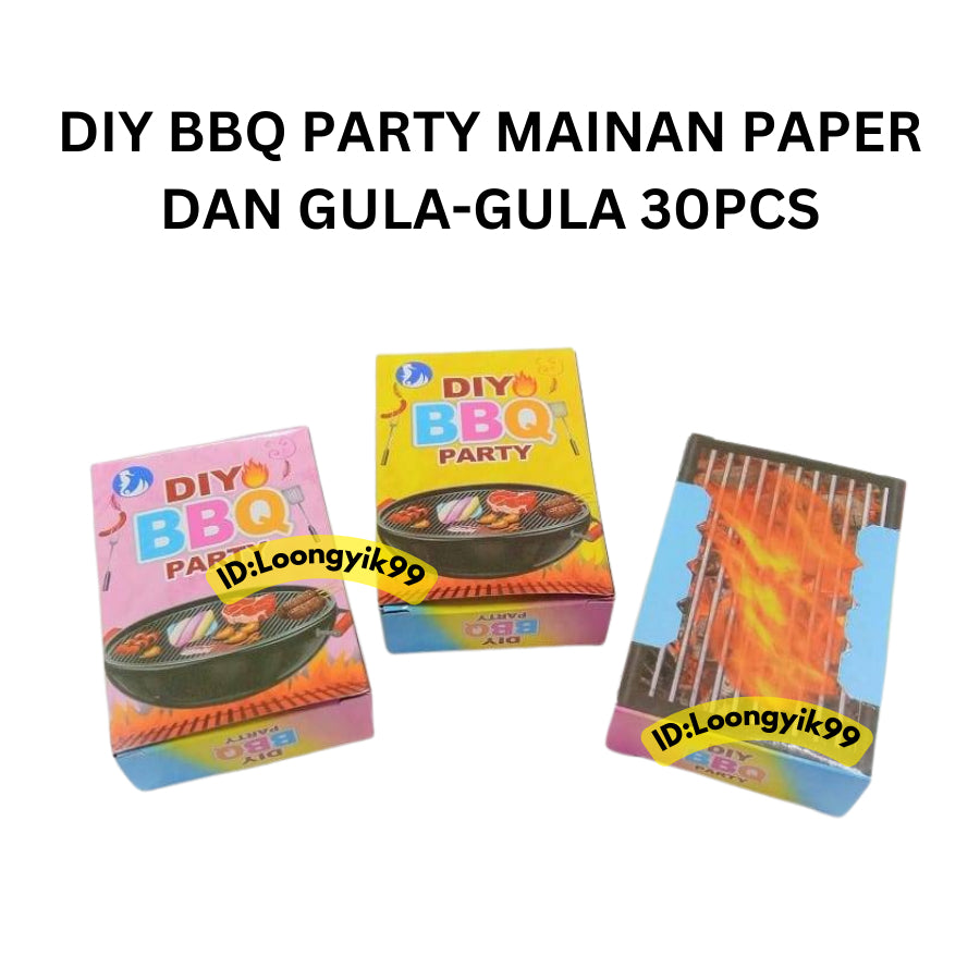 DIY BBQ PARTY MAINAN PAPER DAN GULA-GULA 30PCS