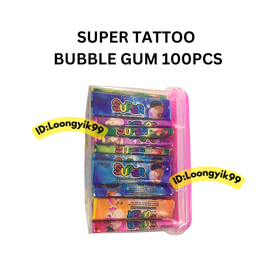 SUPER TATTOO BUBBLE GUM 100PCS