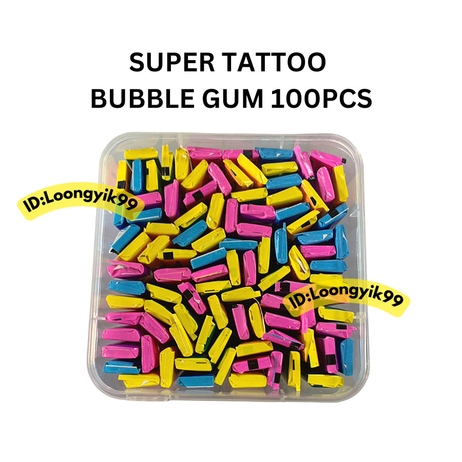 SUPER TATTOO BUBBLE GUM 100PCS