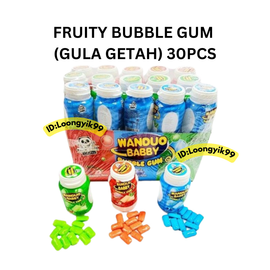 FRUITY BUBBLE GUM (GULA GETAH) 30PCS