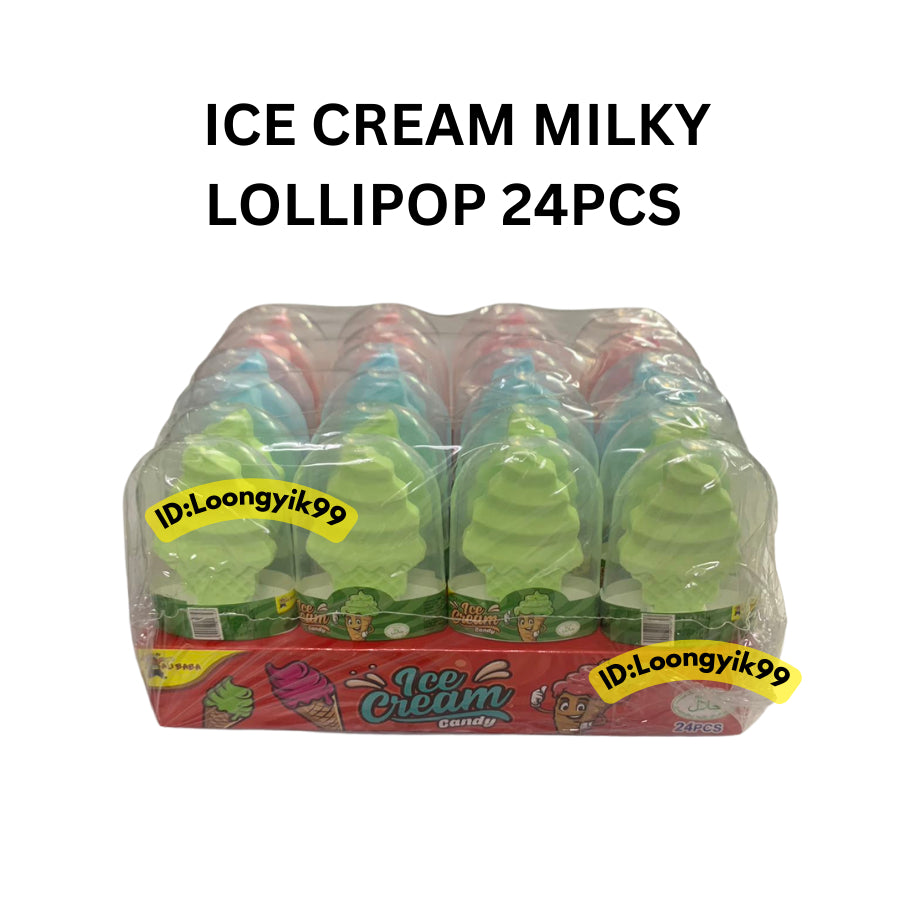 ICE CREAM MILKY LOLLIPOP 24PCS