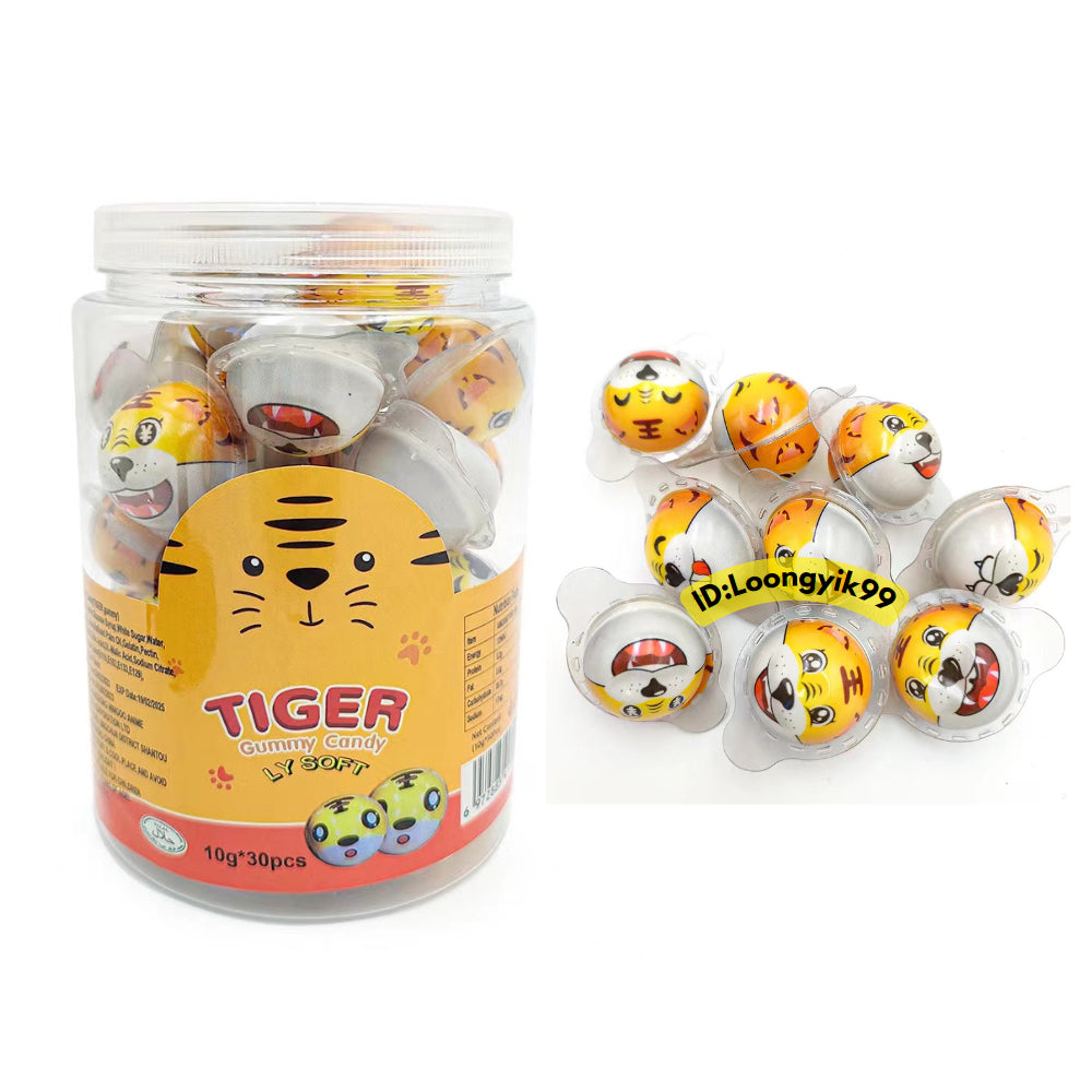 LY Soft  *Halal* 1Jar Gummy Candy Planet Unicorn Tiger Harimau (10g x 30pcs) Halal Gula lembut FIlled Jam LY loongyik99