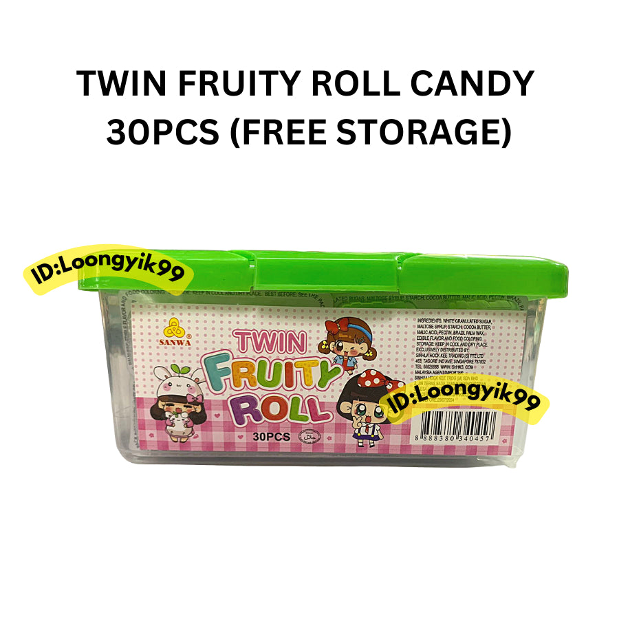 TWIN FRUITY ROLL CANDY 30PCS FREE STORAGE