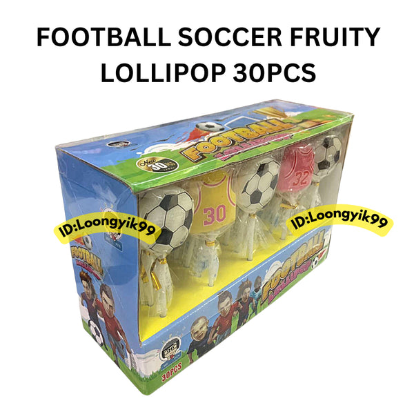 FOOTBALL SOCCER FRUITY LOLLIPOP 30PCS