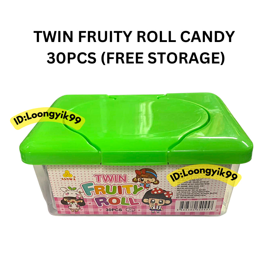 TWIN FRUITY ROLL CANDY 30PCS FREE STORAGE