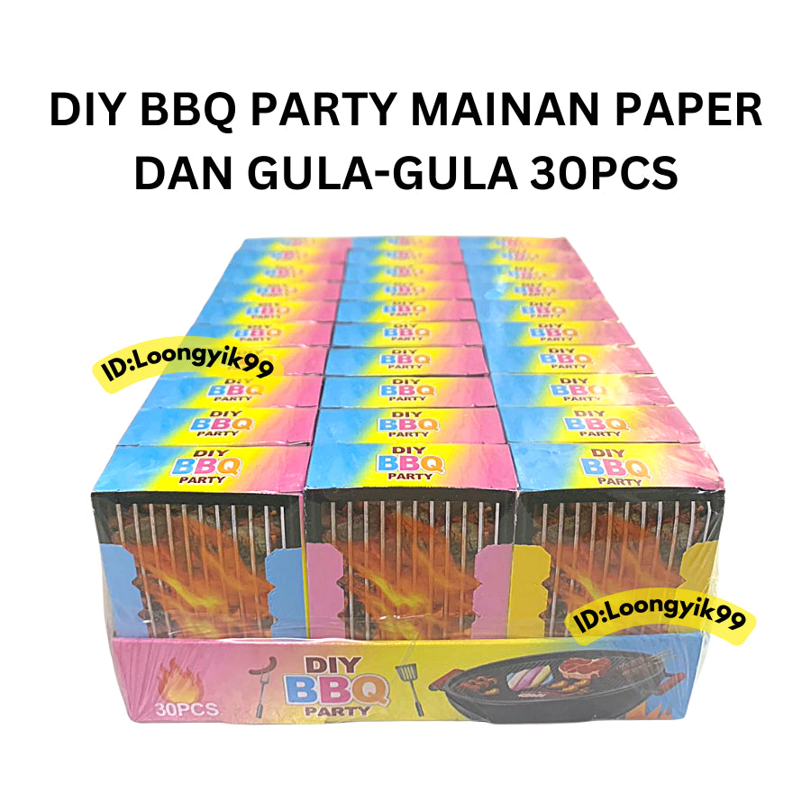 DIY BBQ PARTY MAINAN PAPER DAN GULA-GULA 30PCS