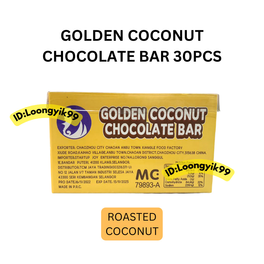 GOLDEN COCONUT CHOCOLATE BAR 30PCS