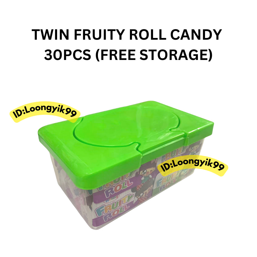 TWIN FRUITY ROLL CANDY 30PCS FREE STORAGE