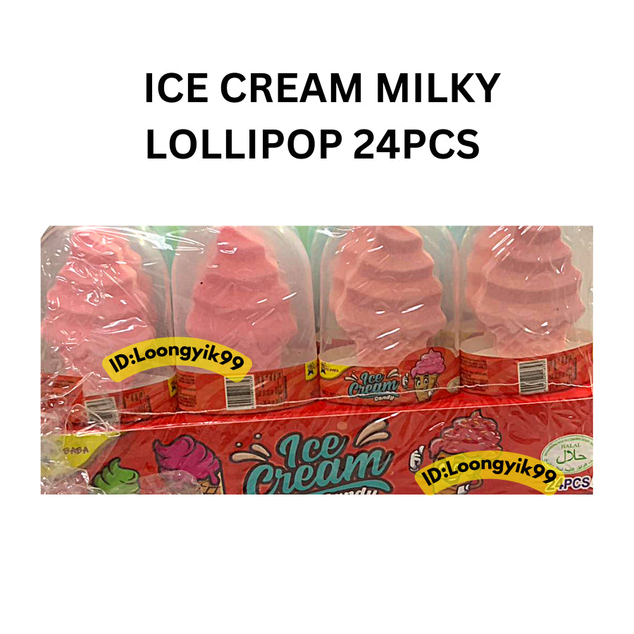 ICE CREAM MILKY LOLLIPOP 24PCS