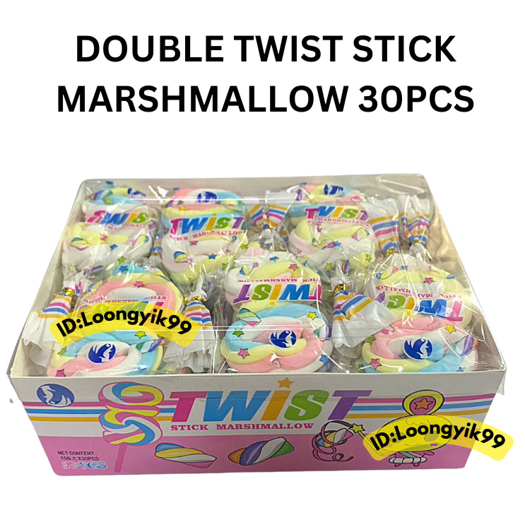 DOUBLE TWIST STICK MARSHMALLOW 30PCS