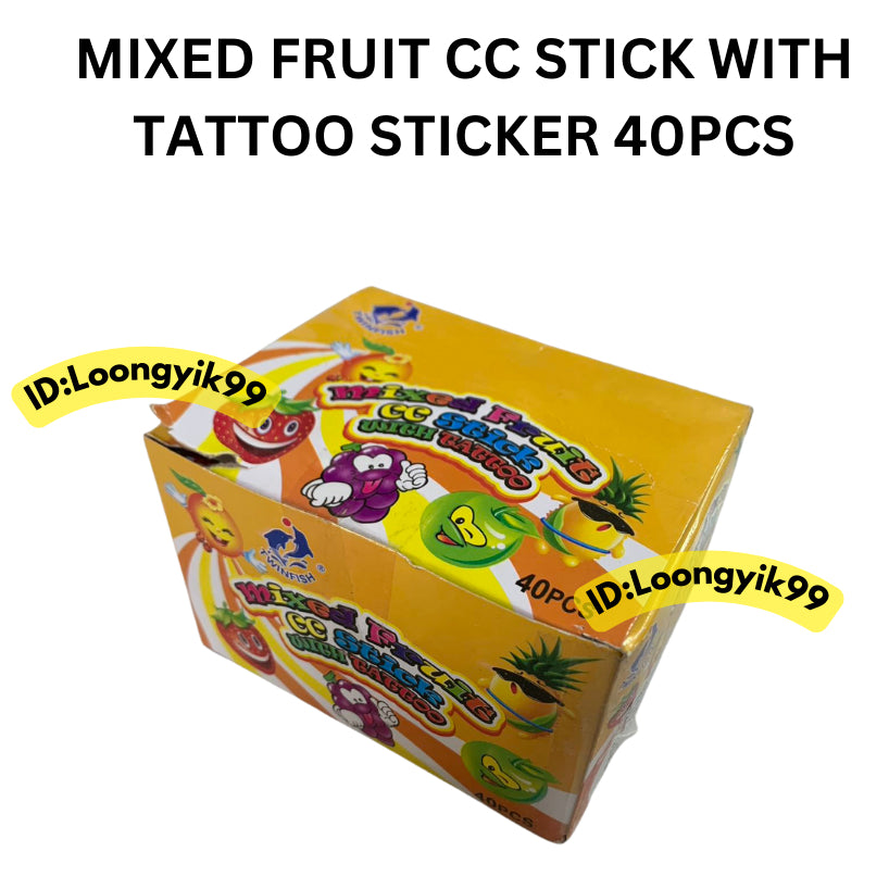 MIX CC STICK CANDY MIXED FRUIT FLAVOUR 6G X 30PCS