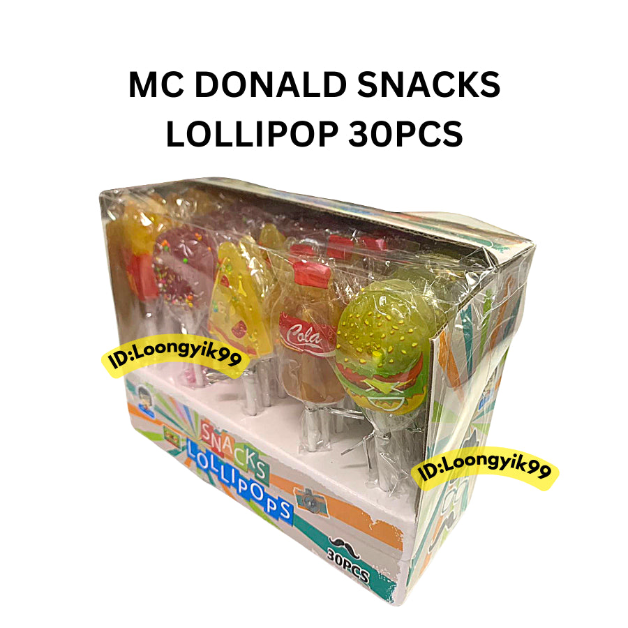 MC DONALD SNACKS LOLLIPOP 30PCS