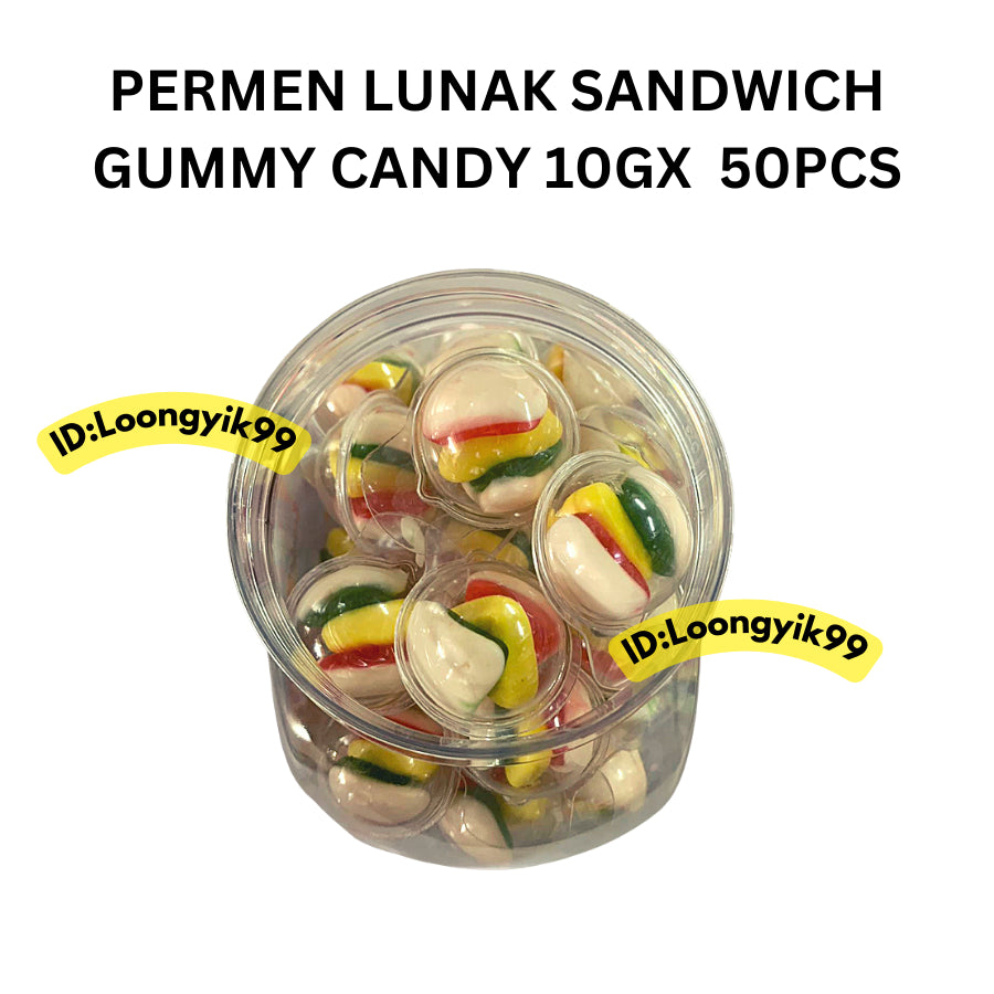 PERMEN LUNAK SANDWICH GUMMY CANDY 10GX50PCS