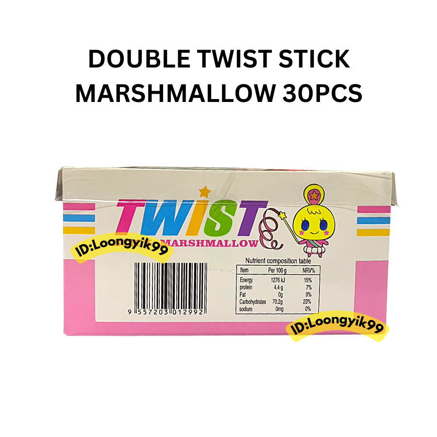 DOUBLE TWIST STICK MARSHMALLOW 30PCS