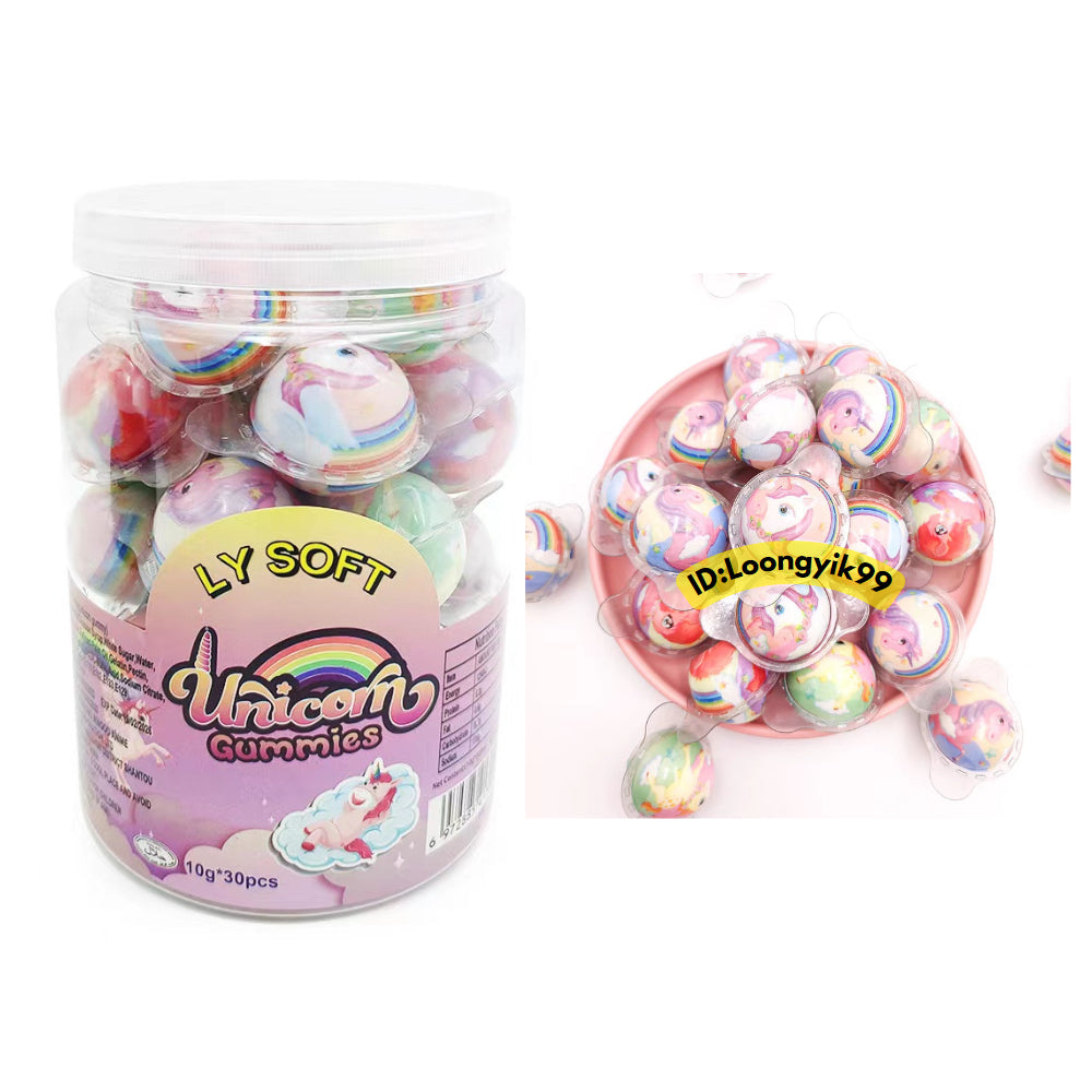 LY Soft  *Halal* 1Jar Gummy Candy Planet Unicorn Tiger Harimau (10g x 30pcs) Halal Gula lembut FIlled Jam LY loongyik99