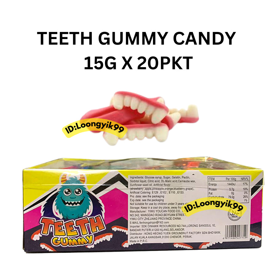 TEETH GUMMY CANDY 15G X 20PKT HALAL LOONGYIK99