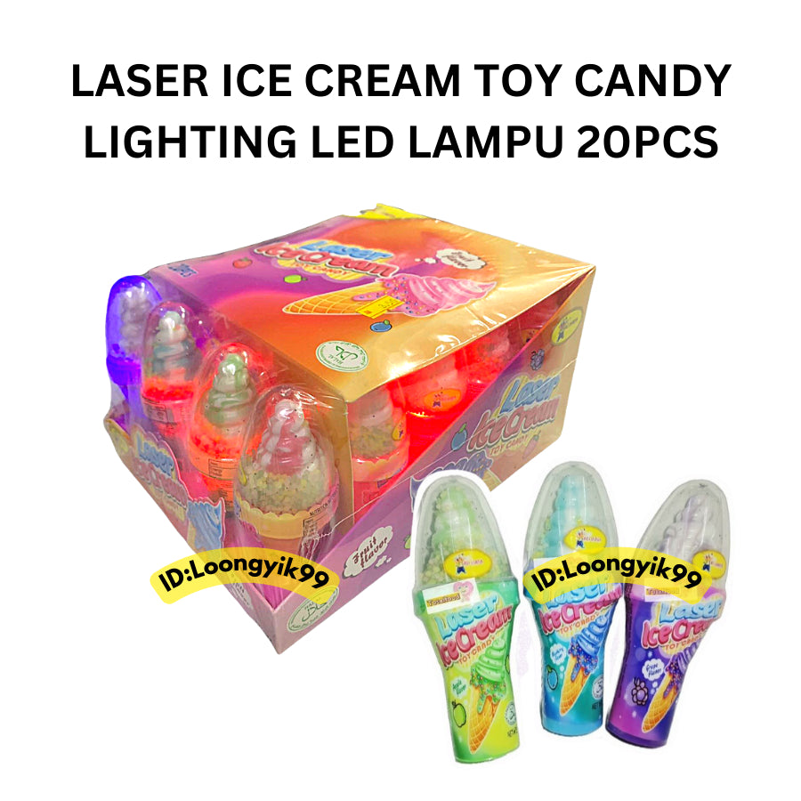 LASER ICE CREAM TOY CANDY LIGHTING LED LAMPU 20PCS HALAL LOONGYIK99