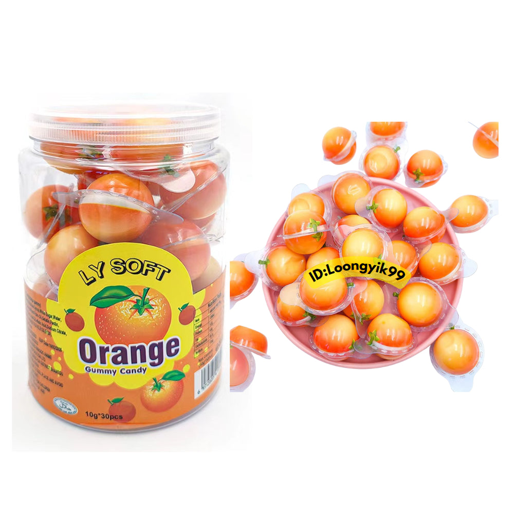 LY SOFT ORANGE *HALAL* 10G X 30PCS (1BALANG) Soft Gummy Candy Viral