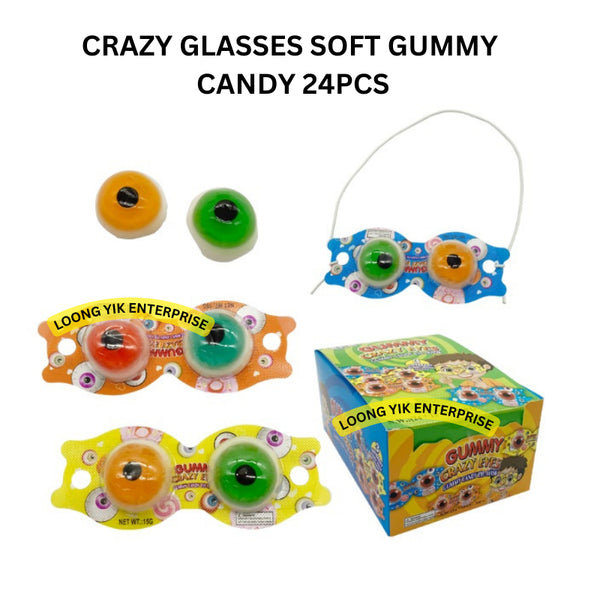 CRAZY GLASSES SOFT GUMMY CANDY 24PCS HALAL DOUBLE GUMMY