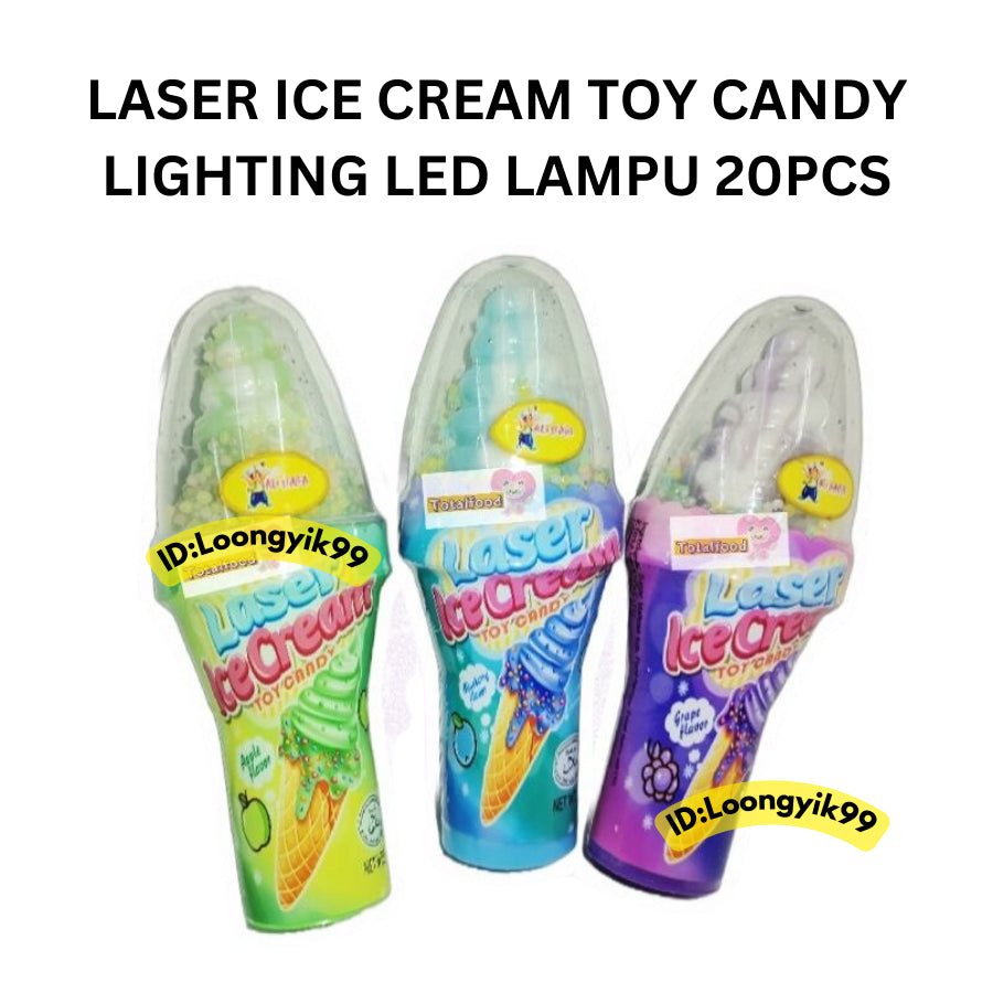 LASER ICE CREAM TOY CANDY LIGHTING LED LAMPU 20PCS HALAL LOONGYIK99